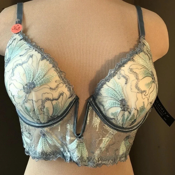 NWT Longline floral satin bra 36B - Picture 5 of 14
